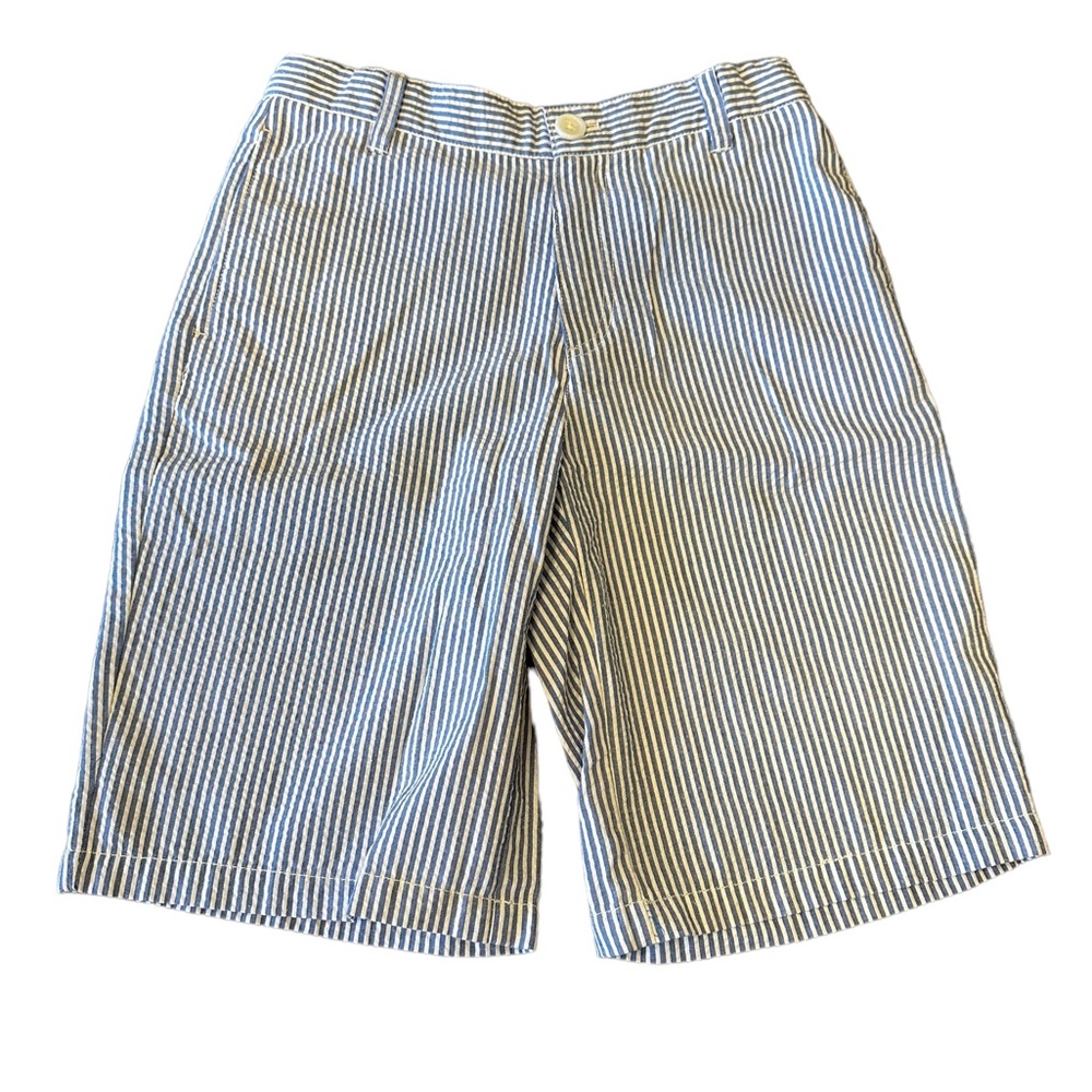Boys E. Land Blue and White Pinstripe Shorts Size 10